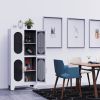 Metal Storage Cabinet, Bathroom Storage Cabinet with Doors and Shelves, Office Storage Cabinet with Lock, Black Garage Cabinets, 3 Adjustable Shelves