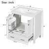 30" White Bathroom Vanity with Single Sink, Combo Cabinet Undermount Sink, Bathroom Storage Cabinet with 2 Doors and a Drawer, Soft Closing