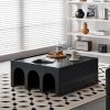 Multifunctional 4-Tier Black Book Shelf & Coffee Table for Living Room Bedroom Dining Room Study Entryway, Creative Furniture Floor Bookshelf