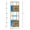 Tall Large Floor Storage Cabinet with Open Compartments and 2 Cabinets with Doors, Freestanding Cabinet, for Home Kitchen, Bathroom, Living Room