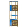 Tall Large Floor Storage Cabinet with Open Compartments and 2 Cabinets with Doors, Freestanding Cabinet, for Home Kitchen, Bathroom, Living Room