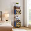 Tall Large Floor Storage Cabinet with Open Compartments and 2 Cabinets with Doors, Freestanding Cabinet, for Home Kitchen, Bathroom, Living Room