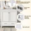 30" White Bathroom Vanity with Single Sink, Combo Cabinet Undermount Sink, Bathroom Storage Cabinet with 2 Doors and a Drawer, Soft Closing