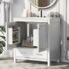 30" White Bathroom Vanity with Single Sink, Combo Cabinet Undermount Sink, Bathroom Storage Cabinet with 2 Doors and a Drawer, Soft Closing