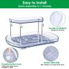 2 Tier Turntable Organizer Rectangular Refrigerator Spinner Storage Rack with 360¬∞ Rotatable Slide Rail for Kitchen Cabinet Countertop