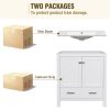 30" White Bathroom Vanity with Single Sink, Combo Cabinet Undermount Sink, Bathroom Storage Cabinet with 2 Doors and a Drawer, Soft Closing