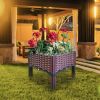 Plastic Raised Garden Bed, Planter Boxes Raised Garden Bed with Legs Planters for Outdoor Indoor Plants Elevated Garden Boxes Plant pots for Flowers