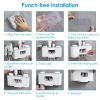 Multifunctional Wall Mount Toothbrush Holder Rack Organizer Automatic Toothpaste Dispenser Squeezer with Magnetic Cups 5 Toothbrush Slots Accessory St