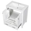30" White Bathroom Vanity with Single Sink, Combo Cabinet Undermount Sink, Bathroom Storage Cabinet with 2 Doors and a Drawer, Soft Closing