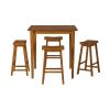 29-inch Bar Height Stools Set of 2pc Saddle Seat Solid Wood Casual Dining Home Furniture